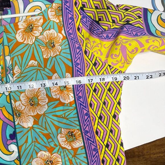 Hale Bob Long Sleeve Contrasting Print Shift Dress S NWOT - Picture 14 of 14